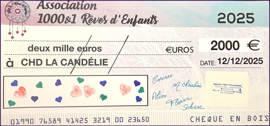 IMAGE CHEQUE ASSOCIATION 10001 REVES ENFANTS